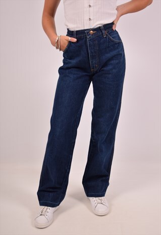 VINTAGE WRANGLER HIGH WAIST JEANS STRAIGHT BLUE