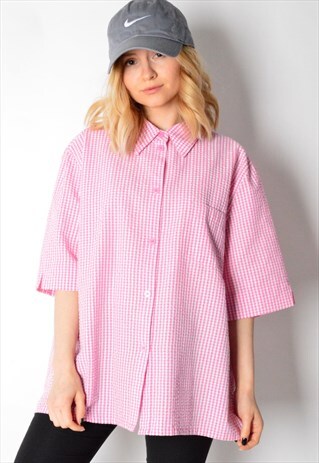 VINTAGE 90S PINK WHITE CHECK SHIRT