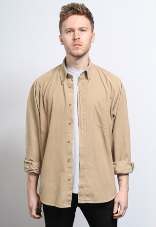 VINTAGE CORDUROY CORD SHIRT BEIGE