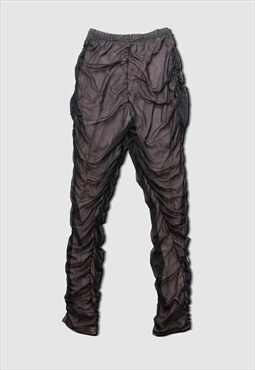 Pre-loved black mesh overlay draped leggings