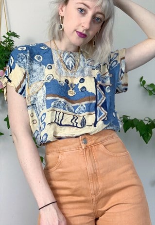 VINTAGE RETRO PATTERNED TOP