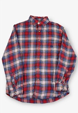 Vintage CHAPS Checked Flannel Shirt Red Small BV17812