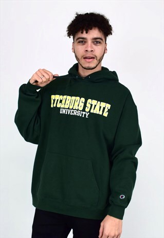 VINTAGE 90'S CHAPION DARK GREEN HOODIE
