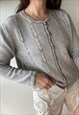 Vintage 70s Grey textured handmade knit jumper sweater 