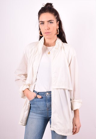 WOOLRICH WOMENS VINTAGE RAIN JACKET XXL WHITE 90'S