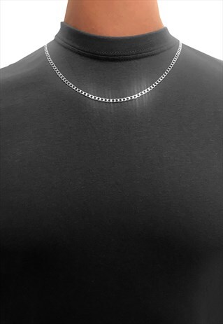 4MM 20" 925 STERLING SILVER CURB NECKLACE CHAIN