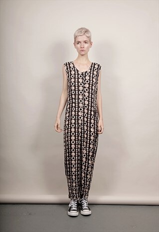 VINTAGE 90'S PRINT BUTTON-UP JUMPSUIT