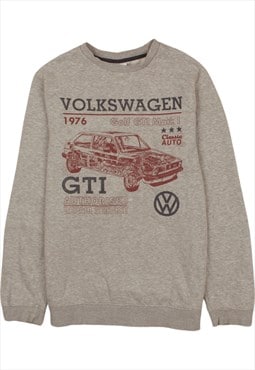 Vintage 90's Volkswagen Sweatshirt Spellout Crew Neck Grey