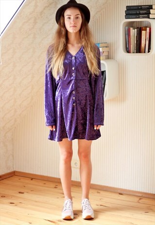 PURPLE VELOUR VINTAGE DRESS