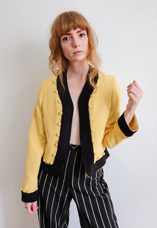 VINTAGE 90S MOSCHINO YELLOW BLAZER JACKET