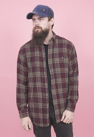VINTAGE RED FLANNEL CHECK SHIRT /R10149