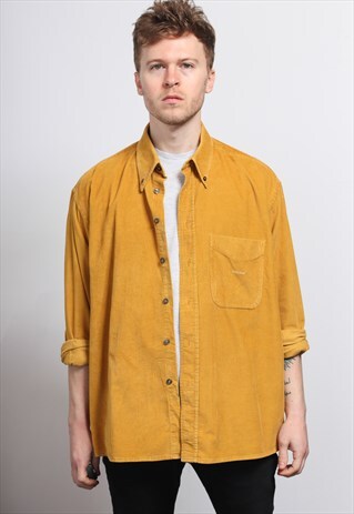 VINTAGE CORDUROY CORD SHIRT YELLOW