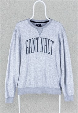 Gant Grey Sweatshirt Pullover Spell Out Mens Large