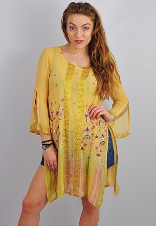 VINTAGE INDIAN EMBELLISHED SPARKLY FESTIVAL / PARTY TOP