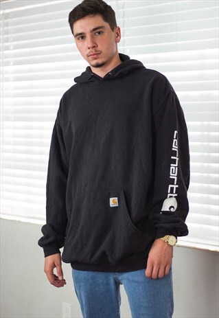 VINTAGE CARHARTT HOODIE SWEATSHIRT LOGO 90S XL 27.8