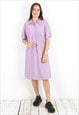 WOMEN M SHIRT DRESS BUTTON UP SLEEVES COLLAR SUMMER LEVANDER