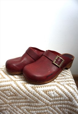 Vintage Leather Sandal Shoes Clogs Mules Sandals Boots