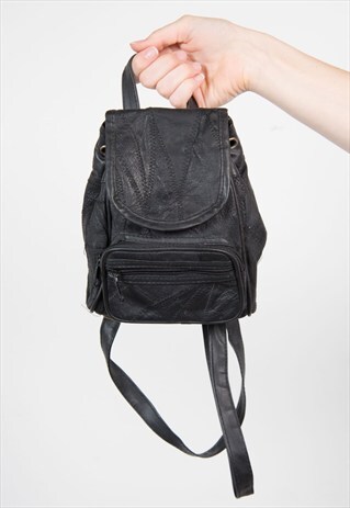 90'S FAUX LEATHER MINI PATCHWORK RUCKSACK
