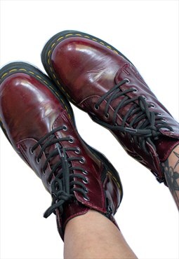 Dr. Martens red Vegan JADON II Zip & lace up ankle Boots 6