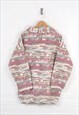 VINTAGE FLEECE 1/4 ZIP 80S PATTERN PURPLE LADIES LARGE