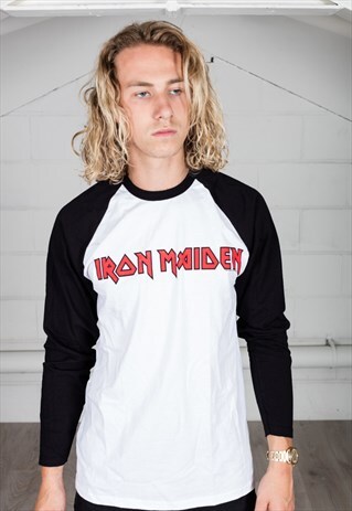 IRON MAIDEN CLASSIC LOGO UNISEX TWO TONE T-SHIRT