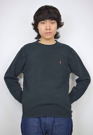 VINTAGE 90S POLO RALPH LAUREN BLACK JUMPER