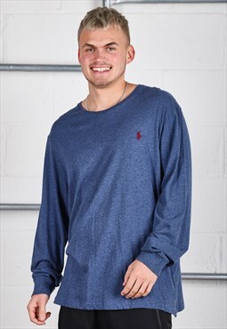 Vintage Polo Ralph Lauren Long Sleeve Top in Blue XL