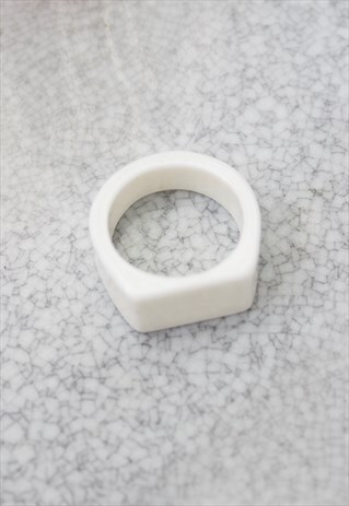WHITE MINIMAL RING