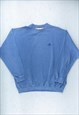 90s Adidas Blue Embroidered Minimal Logo Sweatshirt - B2862