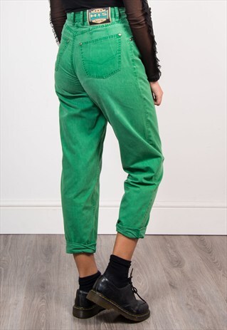 90'S VINATGE GREEN MOM HIGH WAIST JEANS