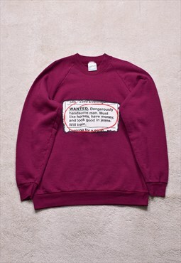 Women's Vintage 90s Screen Stars Funny Print Sweater