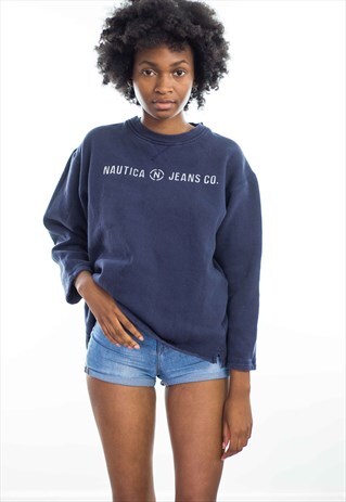 VINTAGE NAUTICA JEANS LOGO SWEATER JUMPER 90S X 13.2