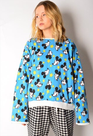 VINTAGE 80S COLOURFUL REVERSIBLE MICKEY SWEATSHIRT