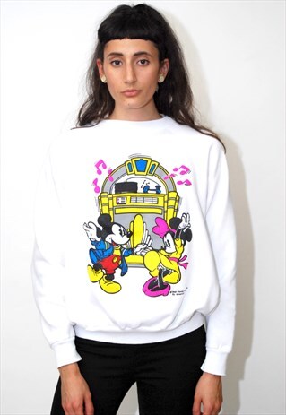 MICKEY & MINNIE SWEATSHIRT (L) VINTAGE 80S MOUSE DISNEY XL