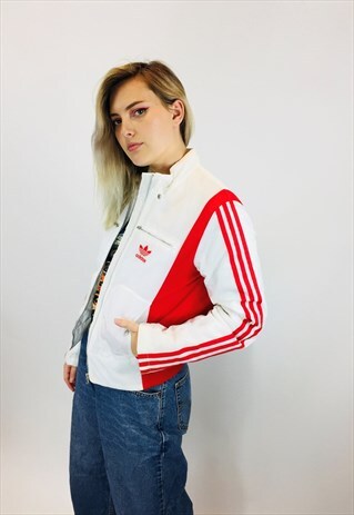 VINTAGE ADIDAS TREFOIL ORIGINALS 80S EMBROIDERED COAT