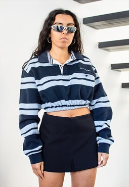 Vintage 90s Thick Striped Polo Patterned Jumper