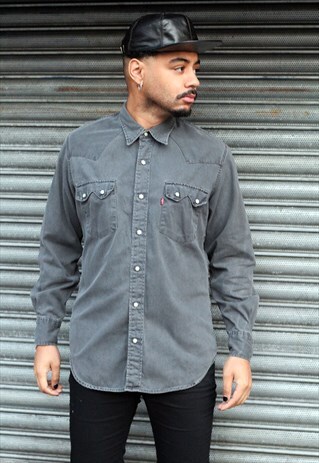 VINTAGE LEVI'S DENIM GREY SHIRT