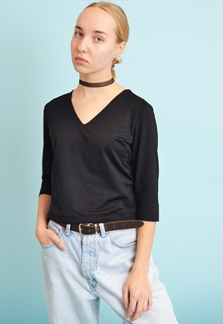 VINTAGE 90'S RETRO MINIMALIST GRUNGE TOP LYCRA BLOUSE