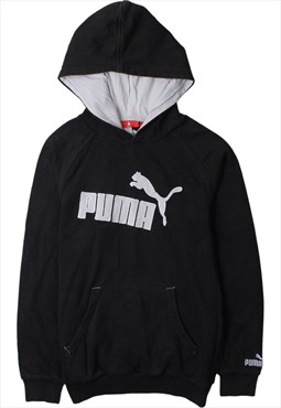 Vintage 90's Puma Hoodie Spellout Pullover Black Large