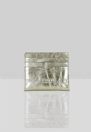 'FANN' ROSE GOLD LEATHER COMPACT RFID CREDIT CARD HOLDER