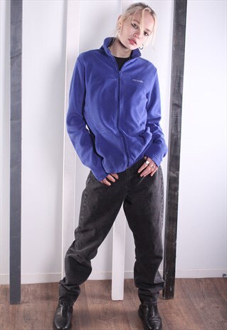 VINTAGE 90S BLUE ZIP UP COLUMBIA FLEECE.