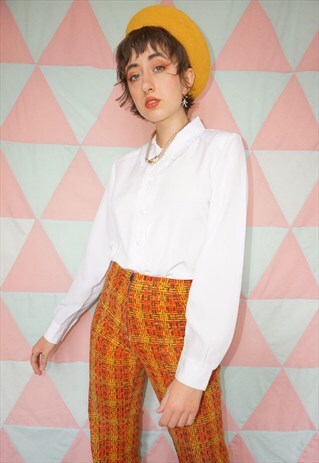 VINTAGE 80S EMBROIDERED WHITE SHIRT