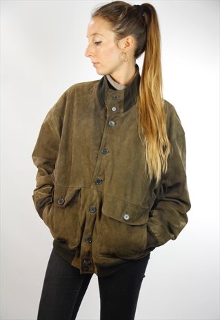 SUEDE BOMBER JACKET / SUEDE JACKET GREY / SUEDE JACKET WOMEN