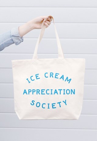 ICE CREAM APPRECIATION SOCIETY - BIG CANVAS TOTE BAG