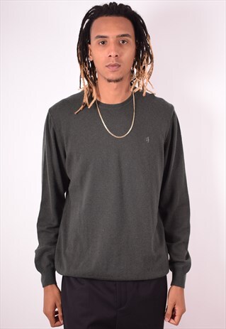 TRUSSARDI MENS VINTAGE JUMPER SWEATER LARGE KHAKI 90S