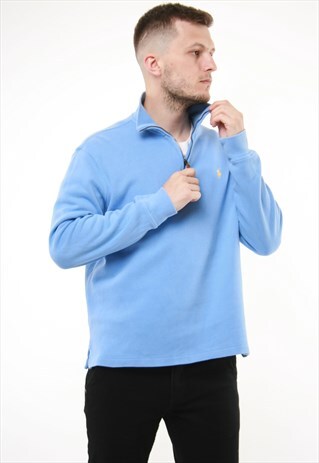 VINTAGE POLO RALPH LAUREN 1/4 ZIP TOP JUMPER 14138