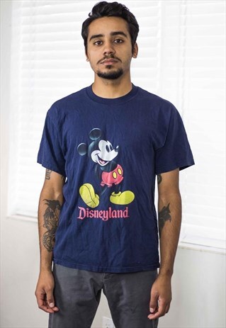 VINTAGE DISNEYLAND T-SHIRT LOGO 90S M 7.8
