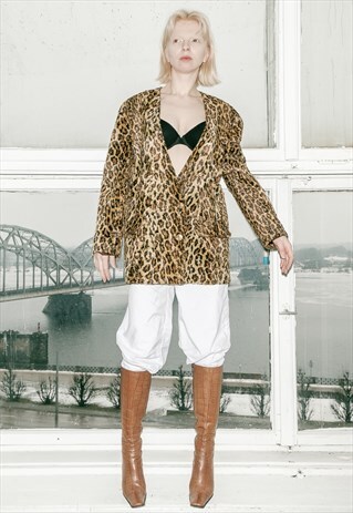 VINTAGE DOUBLE-BREASTED LEOPARD JACKET