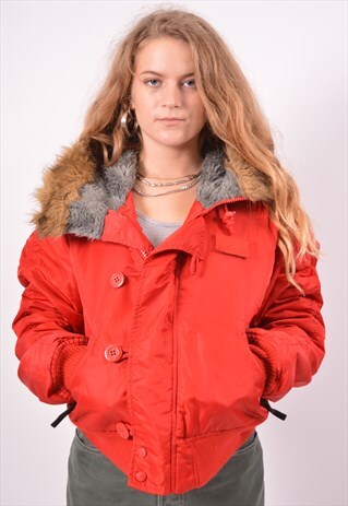 VINTAGE ALPHA INDUSTRIES PARKA JACKET RED