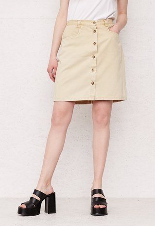 VINTAGE BEIGE MIDI SKIRT
